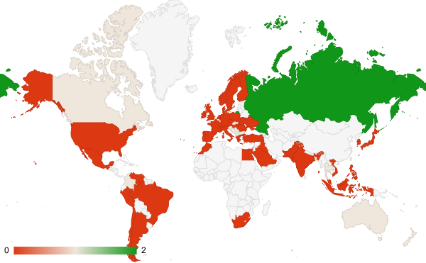 2024년 10월 취업 교육 카테고리 – 국가별 트래픽 패턴 지도