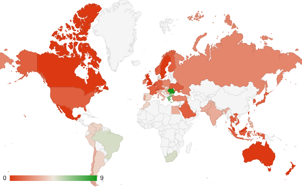 2024년 11월 스포츠 카테고리 – 국가별 트래픽 패턴 지도
