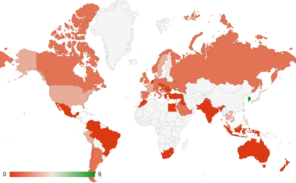 2024년 12월 게임 카테고리 – 국가별 트래픽 패턴 지도