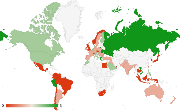 2024년 12월 과학 카테고리 – 국가별 트래픽 패턴 지도