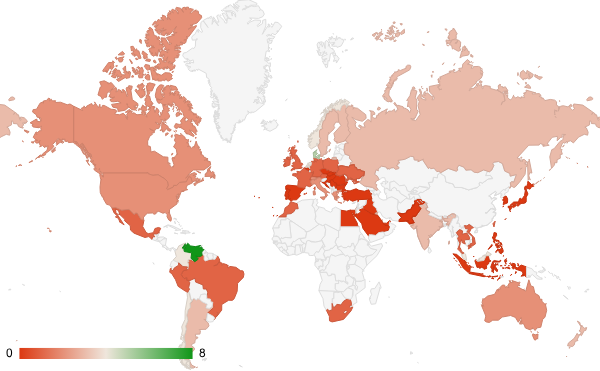 2024년 12월 금융 카테고리 – 국가별 트래픽 패턴 지도