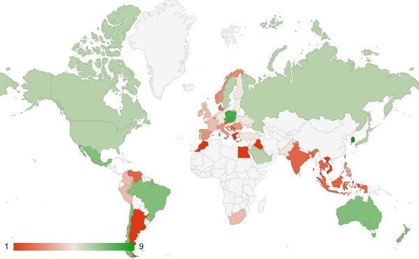 2024년 12월 쇼핑 카테고리 – 국가별 트래픽 패턴 지도