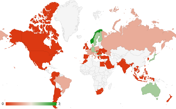2024년 12월 식음료 카테고리 – 국가별 트래픽 패턴 지도