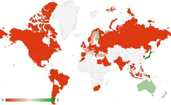 2024년 1월 식음료 카테고리 – 국가별 트래픽 패턴 지도
