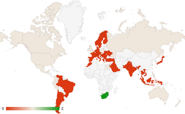 2024년 1월 취업 교육 카테고리 – 국가별 트래픽 패턴 지도