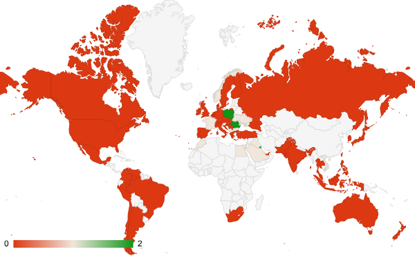 2024년 4월 건강 카테고리 – 국가별 트래픽 패턴 지도