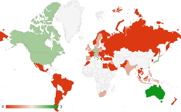 2024년 4월 사업 산업 카테고리 – 국가별 트래픽 패턴 지도