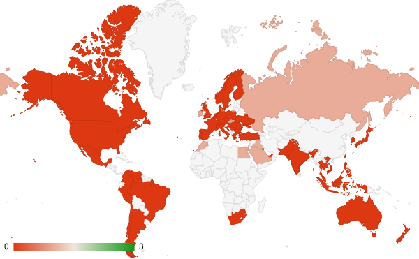 2024년 4월 온라인 커뮤니티 카테고리 – 국가별 트래픽 패턴 지도