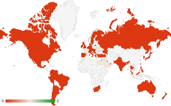 2024년 5월 건강 카테고리 – 국가별 트래픽 패턴 지도