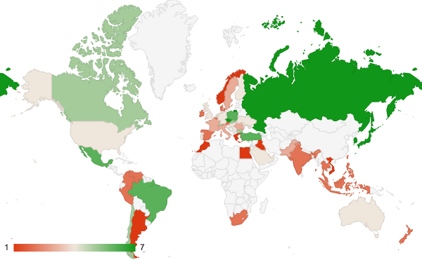 2024년 5월 쇼핑 카테고리 – 국가별 트래픽 패턴 지도
