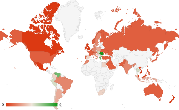 2024년 5월 스포츠 카테고리 – 국가별 트래픽 패턴 지도