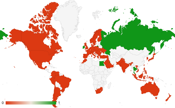 2024년 5월 온라인 커뮤니티 카테고리 – 국가별 트래픽 패턴 지도