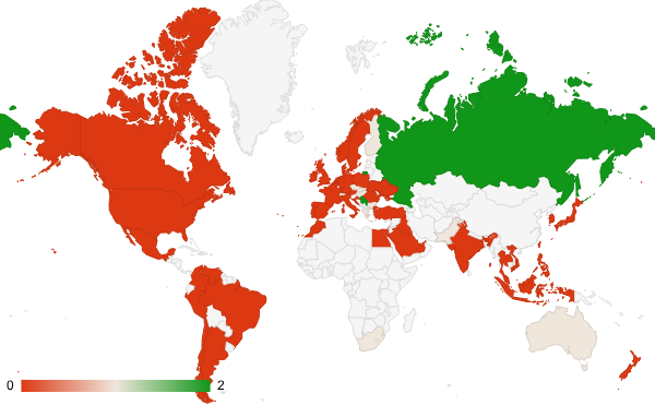 2024년 5월 자동차 카테고리 – 국가별 트래픽 패턴 지도