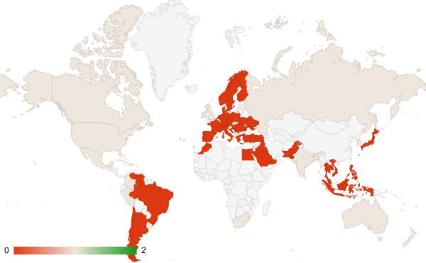 2024년 5월 취업 교육 카테고리 – 국가별 트래픽 패턴 지도