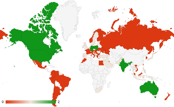 2024년 6월 사업 산업 카테고리 – 국가별 트래픽 패턴 지도