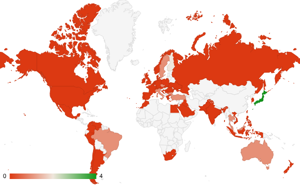 2024년 6월 식음료 카테고리 – 국가별 트래픽 패턴 지도
