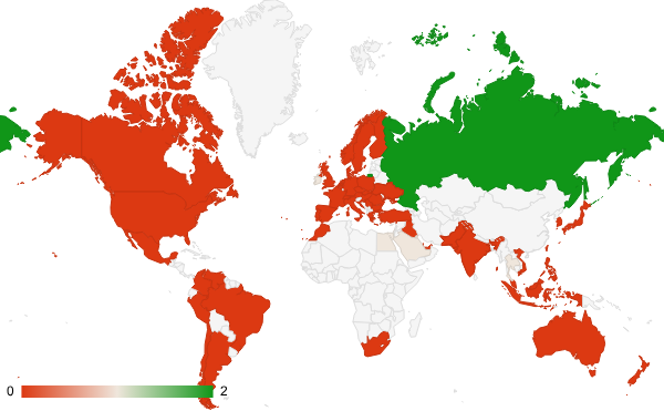 2024년 6월 온라인 커뮤니티 카테고리 – 국가별 트래픽 패턴 지도