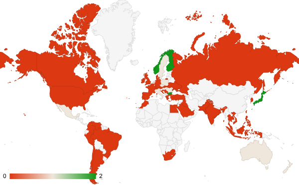 2024년 7월 식음료 카테고리 – 국가별 트래픽 패턴 지도