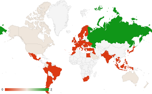 2024년 7월 취업 교육 카테고리 – 국가별 트래픽 패턴 지도