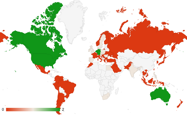 2024년 8월 사업 산업 카테고리 – 국가별 트래픽 패턴 지도