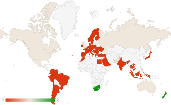 2024년 8월 취업 교육 카테고리 – 국가별 트래픽 패턴 지도