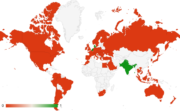 2024년 9월 라이프스타일 카테고리 – 국가별 트래픽 패턴 지도