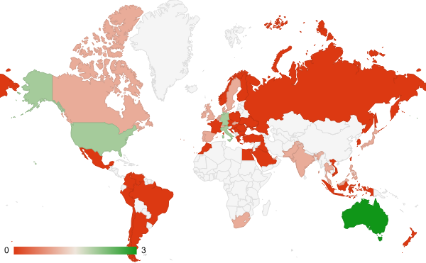 2024년 9월 사업 산업 카테고리 – 국가별 트래픽 패턴 지도
