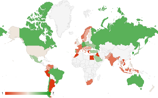 2024년 9월 쇼핑 카테고리 – 국가별 트래픽 패턴 지도