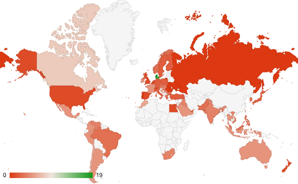 2025년 10월 성인 카테고리 – 국가별 트래픽 패턴 지도