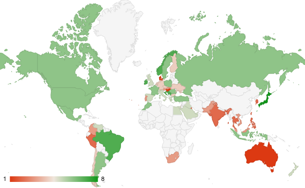 2025년 10월 쇼핑 카테고리 – 국가별 트래픽 패턴 지도