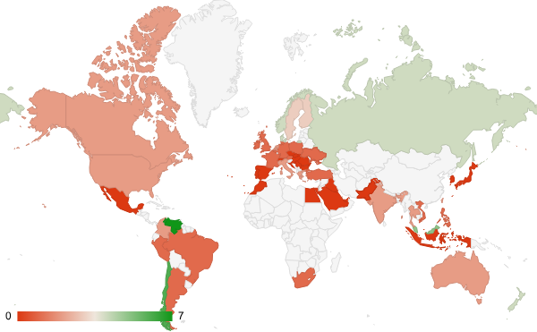 2025년 11월 금융 카테고리 – 국가별 트래픽 패턴 지도