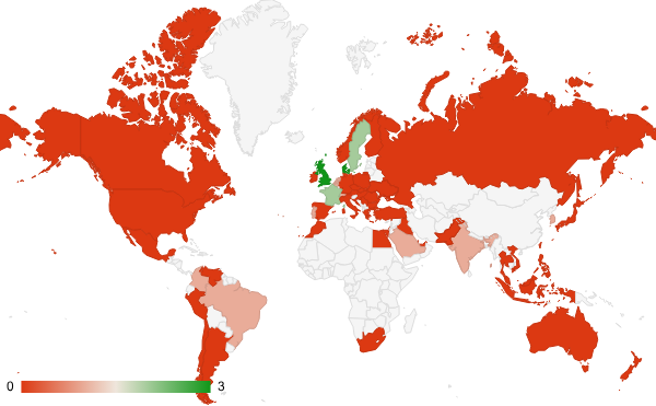 2025년 11월 라이프스타일 카테고리 – 국가별 트래픽 패턴 지도