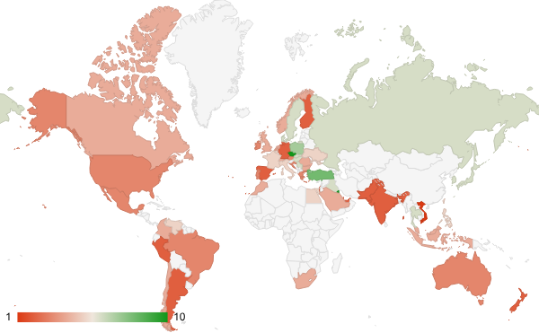 2025년 11월 예술 엔터테인먼트 카테고리 – 국가별 트래픽 패턴 지도