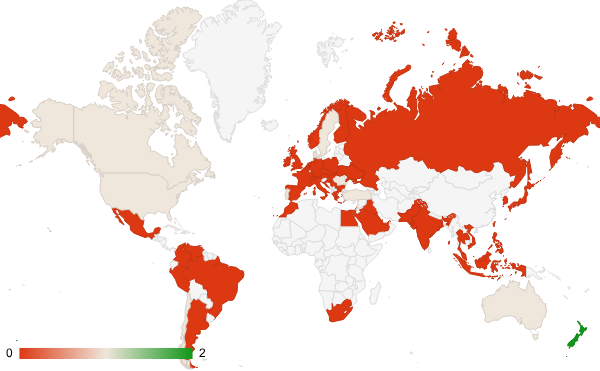 2025년 11월 인테리어 및 조경 카테고리 – 국가별 트래픽 패턴 지도