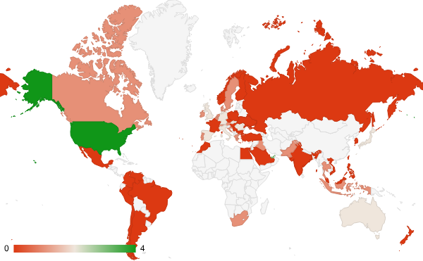 2025년 12월 사업 산업 카테고리 – 국가별 트래픽 패턴 지도