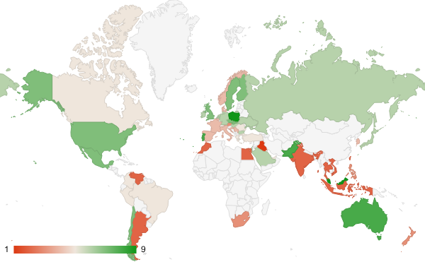 2025년 12월 쇼핑 카테고리 – 국가별 트래픽 패턴 지도