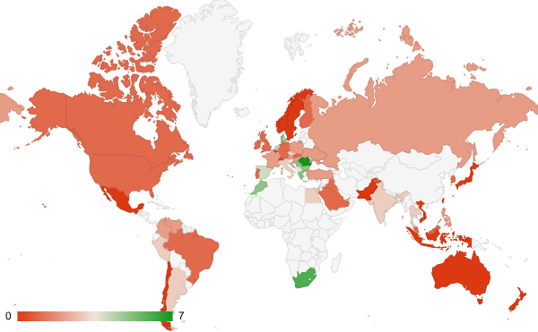 2025년 12월 스포츠 카테고리 – 국가별 트래픽 패턴 지도