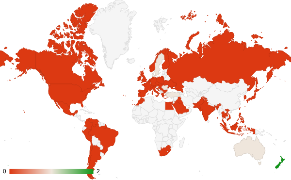 2025년 1월 인테리어 및 조경 카테고리 – 국가별 트래픽 패턴 지도