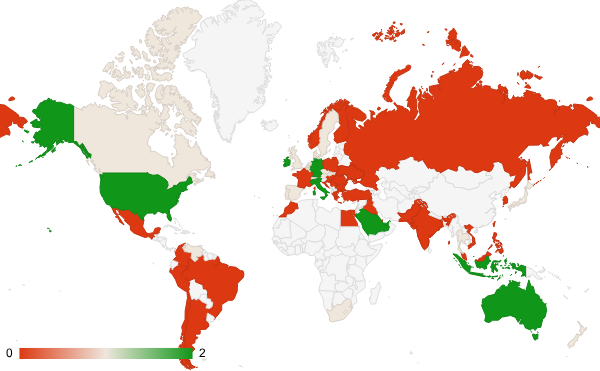 2025년 3월 사업 산업 카테고리 – 국가별 트래픽 패턴 지도