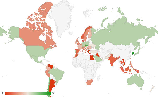 2025년 3월 쇼핑 카테고리 – 국가별 트래픽 패턴 지도