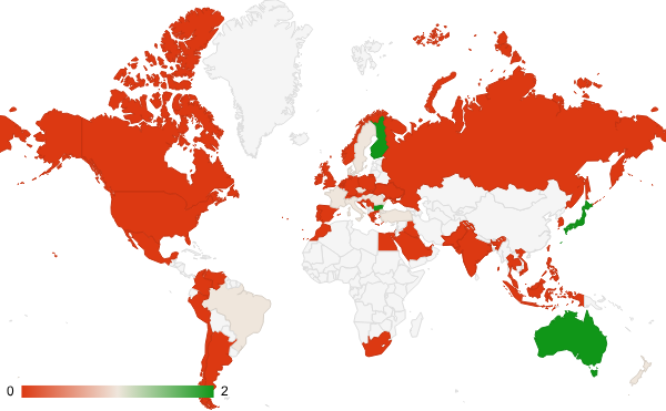 2025년 3월 식음료 카테고리 – 국가별 트래픽 패턴 지도