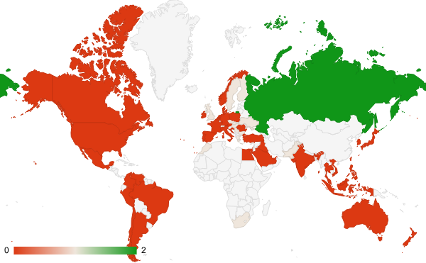 2025년 3월 자동차 카테고리 – 국가별 트래픽 패턴 지도