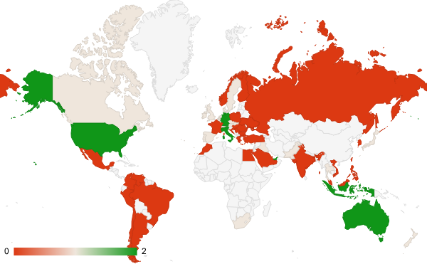 2025년 5월 사업 산업 카테고리 – 국가별 트래픽 패턴 지도