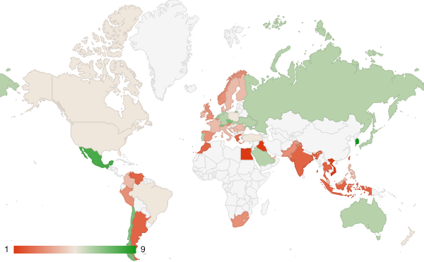 2025년 5월 쇼핑 카테고리 – 국가별 트래픽 패턴 지도