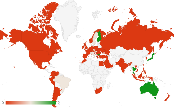 2025년 5월 식음료 카테고리 – 국가별 트래픽 패턴 지도