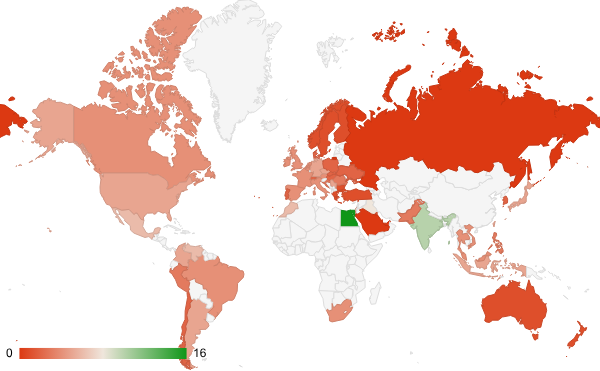 2025년 6월 성인 카테고리 – 국가별 트래픽 패턴 지도