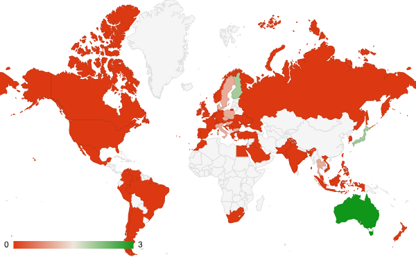 2025년 6월 식음료 카테고리 – 국가별 트래픽 패턴 지도