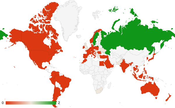 2025년 6월 자동차 카테고리 – 국가별 트래픽 패턴 지도