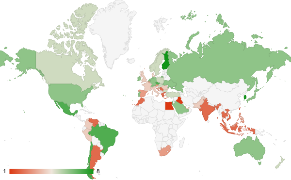 2025년 7월 쇼핑 카테고리 – 국가별 트래픽 패턴 지도
