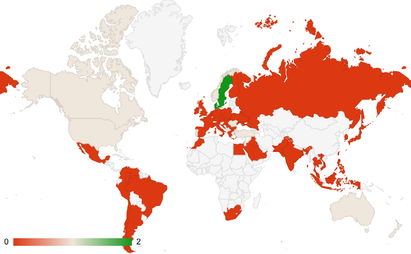 2025년 7월 인테리어 및 조경 카테고리 – 국가별 트래픽 패턴 지도